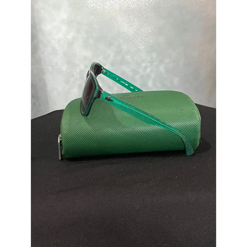 Lacoste L683S 220‎ Rectangle Sunglasses Green Black Two-Tone with Case